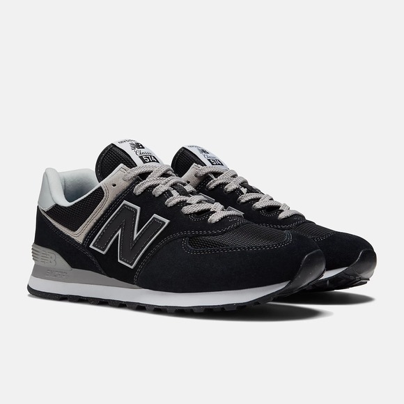 New Balance® (Men's 10 D) 574 Core Sneakers in Black/White